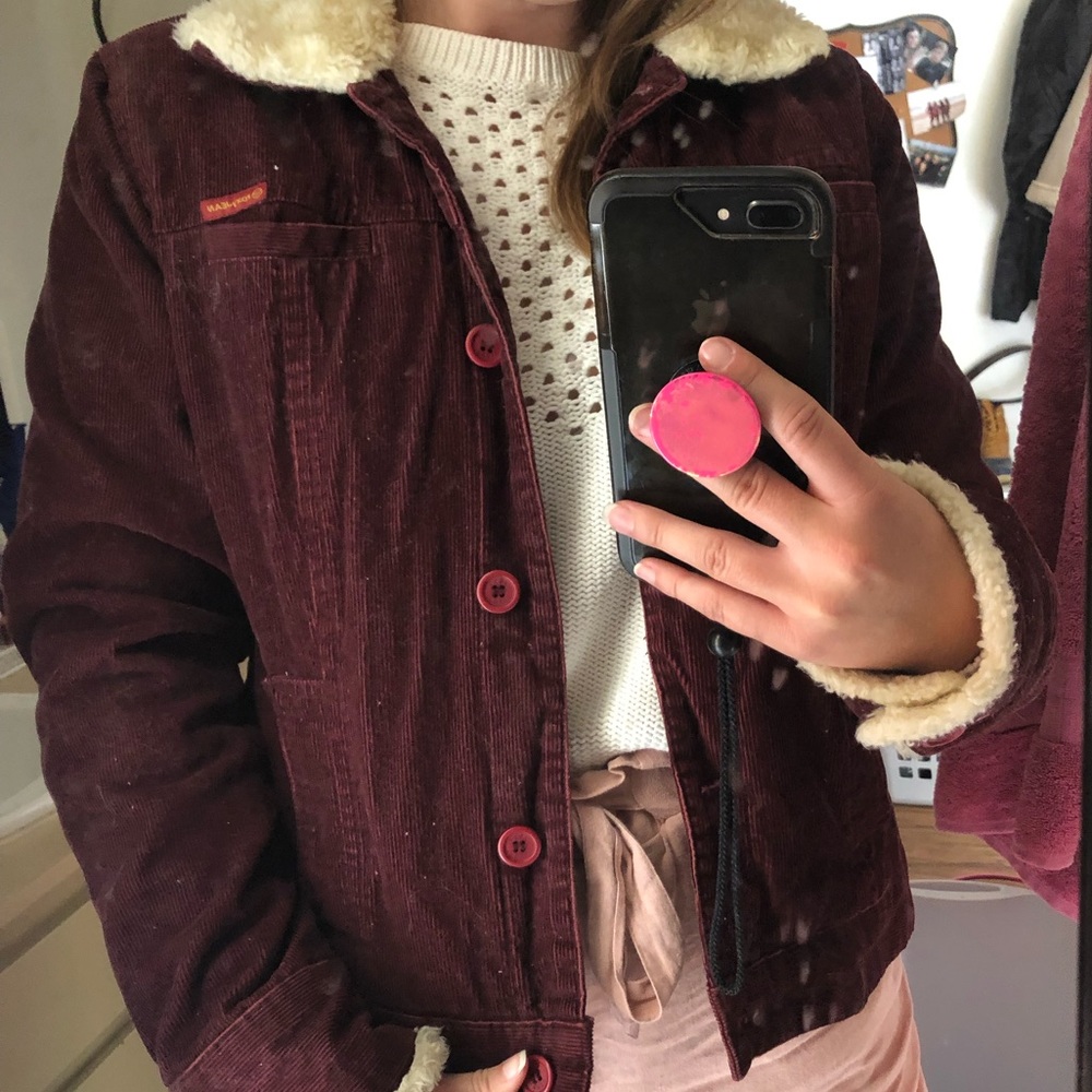 ROXY Maroon/ Red Corduroy Jacket size large